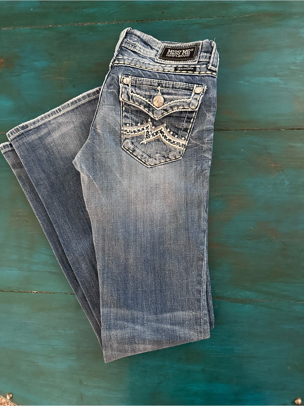 Miss Me Blue Embellished Bootcut Jeans